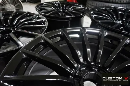 벤츠 GT43 AMG 블랙유광 휠 도색 + 카본 세라믹 골드 캘리퍼 도색 (블랙 차량) / 용인 처인구