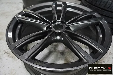 BMW G12 740Li 휠 상처 수리 후 건메탈 휠도색 + 블루 캘리퍼 도색 / 용인 처인구