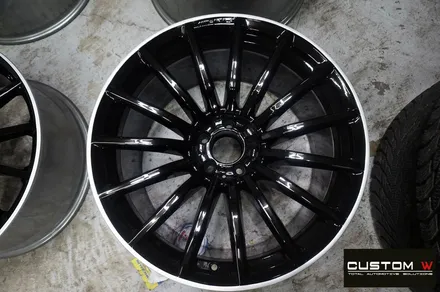 벤츠 GT43 AMG 블랙실버 유광 투톤 휠도색 + 카본 세라믹 골드 캘리퍼 도색 / 용인 처인구