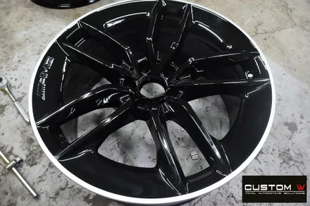 벤츠 CLS53 AMG 블랙실버 투톤 유광 휠도색 + 카본 세라믹 골드 캘리퍼 도색 / 용인 처인구