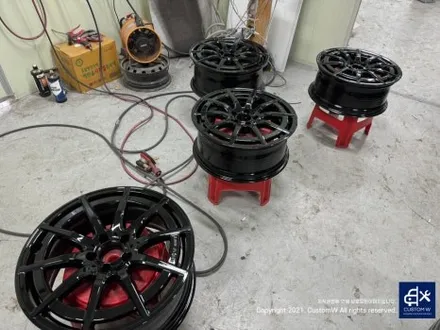 벤츠 GLB35 AMG 하이그로시 블랙 (유광 블랙) 휠 도색 작업으로 확 달라진 느낌 적인 느낌?! / 용인 처인구