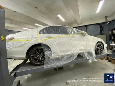 벤츠 E53 AMG 무광 블랙 실버 투톤 휠 도색 + 카본 세라믹 골드 캘리퍼 도색 / 용인 처인구