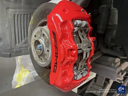 벤츠 GT43 AMG 잘못된 기존 도색 이력 박리후 블랙 실버 투톤 유광 휠도색 + 레드 캘리퍼 도색 / 용인 처인구
