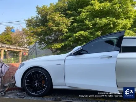 벤츠 E53 AMG 무광 블랙 실버 투톤 휠 도색 + 카본 세라믹 골드 캘리퍼 도색 / 용인 처인구