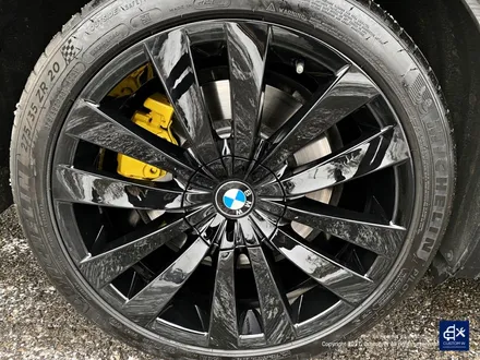 BMW F02 760Li 잘못된 휠도색 약품 박리 제거  및 휠상처 수리 후, 블랙유광 휠도색 + 옐로우 캘리퍼 도색 / 용인 처인구