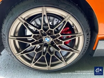 멋지게 꾸민 BMW G82 M4 컴페티션 826M 휠 도색 (M5 CS 789M 휠에 적용되는 골드 브론즈 컬러) 그리고 레드 캘리퍼 도색까지_! / 용인 처인구