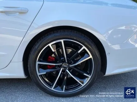 아우디 A7 50TDI 20인치 휠 상처 수리 후, 다이아몬드 커팅 가공을 이용한 블랙 폴리시 휠 커스텀 도색 작업 그리고 레드 캘리퍼 도색 작업까지_! / 용인 처인구