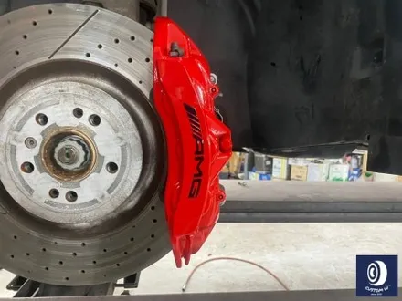 벤츠 GLE63 AMG 휠 도색 불량 재작업 약품 박리 제거 후, 사틴 블랙 + 실버 투톤 휠도색 + 레드 캘리퍼 도색 / 용인 처인구