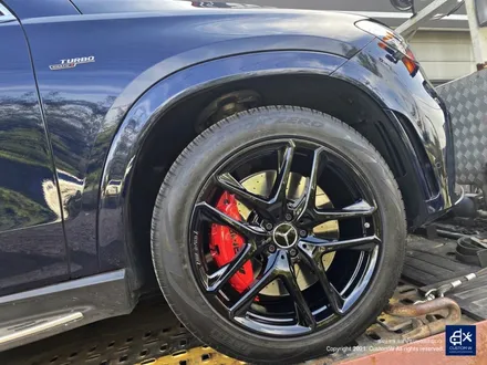 벤츠 GLE53 AMG 휠수리 후 블랙유광 휠도색 & 레드 캘리퍼 도색 / 용인 처인구