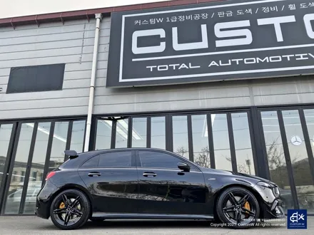 벤츠 A45 AMG 휠수리 후 블랙유광 휠도색 + 카본 세라믹 골드 캘리퍼 도색 / 용인 처인구