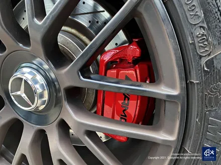 벤츠 C63 AMG 쿠페 휠수리 후 무광블랙 휠도색 + 레드 캘리퍼 도색 / 용인 처인구