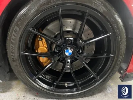 휠 수리 도색 불량 / BMW M4 763M 타 업체 잘못된 휠도색 약품 박리 / 페인트 제거 후, 사틴 블랙 휠 도색 재작업 + 카본 세라믹 골드 캘리퍼 도색 / 용인 처인구