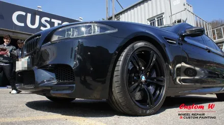BMW M5 343M 더블스포크 휠 순정 맷블랙 휠과 동일하게 휠도색. / 용인 처인구