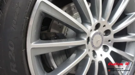 벤츠 S500 상처난 휠 다른 휠과의 이질감없도록 다이아몬드컷팅 휠수리. / 용인 처인구