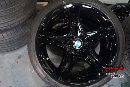 BMW 640d 19인치 휠 블랙유광 휠도색 + 레드 캘리퍼도색. / 용인 처인구