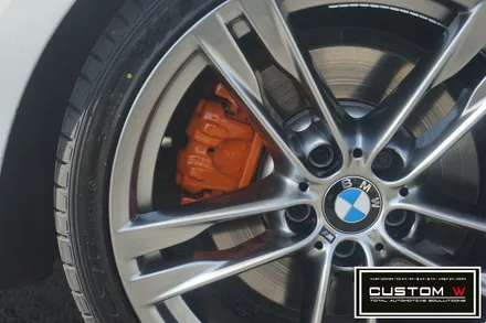 BMW 6시리즈 휠 상처수리후 고스트크롬 휠도색 M퍼포먼스 오렌지컬러 캘리퍼도색. / 용인 처인구