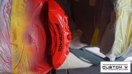 벤츠 AMG GT 투톤 맷블랙 휠도색, 레드 캘리퍼도색. / 용인 처인구