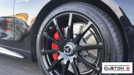 벤츠 C217 S63AMG 쿠페 더욱 강력한 퍼포먼스 스타일링을 위한 블랙유광 휠도색, 레드 캘리퍼도색. / 용인 처인구