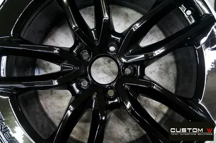 벤츠 E53 AMG 블랙 실버 투톤 유광 휠도색 + 레드 캘리퍼 도색 / 용인 처인구