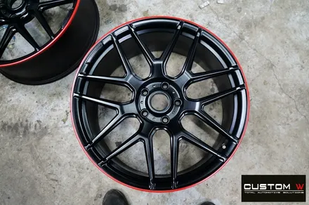 벤츠 신형 G63 AMG 휠 상처 수리 후 블랙 레드 무광 투톤 휠도색 / 용인 처인구