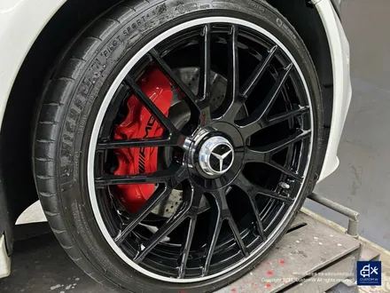 벤츠 C63 AMG 블랙 실버 투톤 유광 휠도색 + 레드 캘리퍼 도색 / 용인 처인구