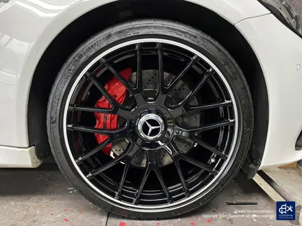 벤츠 C63 AMG 블랙 실버 투톤 유광 휠도색 + 레드 캘리퍼 도색 / 용인 처인구