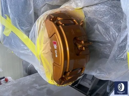 아우디 A7 50TFSI 20인치 다이아몬드 커팅 가공을 이용한 블랙 폴리시 커스텀 투톤 휠도색 + 심각한 부식 제거 후, 카본 세라믹 골드(오렌지 골드) 캘리퍼 도색 작업까지_! / 용인 처인구