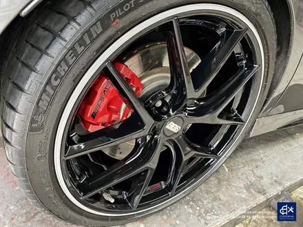 벤츠 A45 AMG BBS CIR 블랙 실버 투톤 유광 휠도색 + 레드 캘리퍼 도색 / 용인 처인구