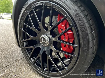 벤츠 C63 AMG 쿠페 휠수리 후 무광블랙 휠도색 + 레드 캘리퍼 도색 / 용인 처인구