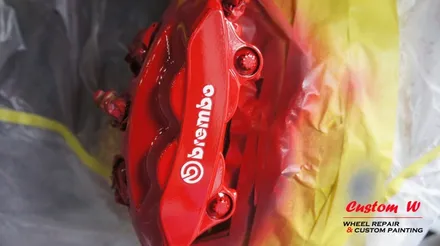 아우디 Q7 휠수리 후 고스트크롬으로 휠도색 + 레드캘리퍼도색(BREMBO로고) / 용인 처인구