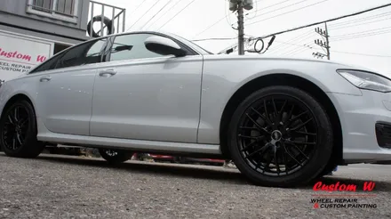 [커스텀W]아우디 A6 40TDI 19인치 휠 블랙유광 휠도색. / 용인 처인구