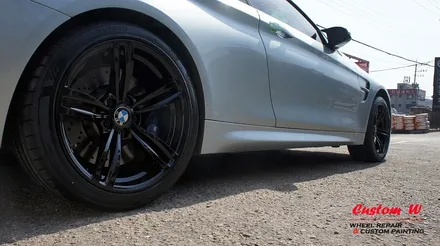 BMW M4 19인치 휠 상처수리후 블랙유광 휠도색. WITH 금호 PS91 타이어 교체. / 용인 처인구