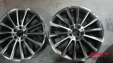 메르세데스 벤츠 W205 C220 19인치 AMG 상처난 휠 다이아몬드컷팅 휠수리, 금호 LE 스포츠 타이어교체. / 용인 처인구