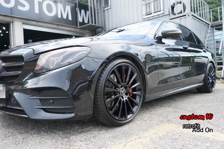W213 벤츠 E300 블랙유광 휠도색 + AMG 레드 캘리퍼도색. / 용인 처인구