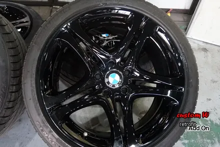 BMW 640d 19인치 휠 블랙유광 휠도색 + 레드 캘리퍼도색. / 용인 처인구
