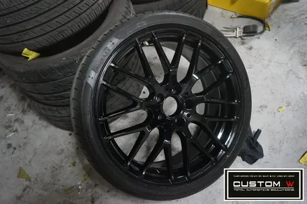 벤츠 A45 AMG 레드 캘리퍼도색, 블랙유광 휠도색. / 용인 처인구