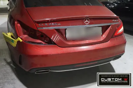 벤츠 CLS 250 상처 심한 휠 다이아몬드 컷팅 휠수리 , 운전석 리어휀더, 범퍼 판금도색 외형복원 작업까지 한번에_! 원스탑 토탈 솔루션 커스텀W / 용인 처인구