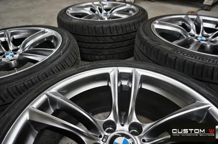 BMW 740 고스트 크롬 휠도색 + M 퍼포먼스 블루 캘리퍼 도색 / 용인 처인구