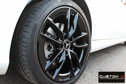 기존 고객 벤츠 C43 AMG 휠 상처 수리 후 블랙유광 휠도색 / 용인 처인구