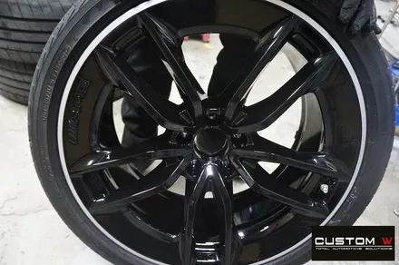 벤츠 CLS53 AMG 블랙실버 투톤 유광 휠도색 + 카본 세라믹 골드 캘리퍼 도색 / 용인 처인구