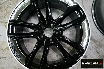 벤츠 E53 AMG 블랙 실버 투톤 유광 휠도색 + 레드 캘리퍼 도색 / 용인 처인구