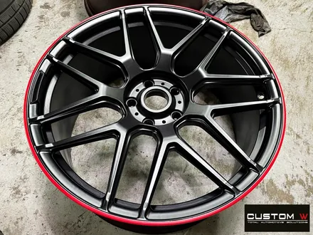 벤츠 신형 G63 AMG 휠 상처 수리 후 블랙 레드 무광 투톤 휠도색 / 용인 처인구