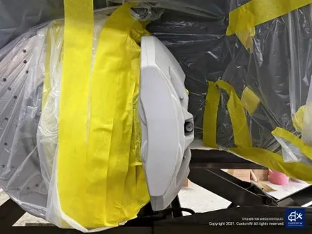 벤츠 E53 AMG 휠수리 후 블랙 실버 투톤 무광 휠도색 + 레드 캘리퍼 도색 / 용인 처인구