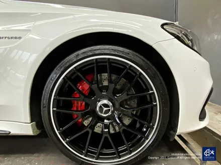 벤츠 C63 AMG 블랙 실버 투톤 유광 휠도색 + 레드 캘리퍼 도색 / 용인 처인구
