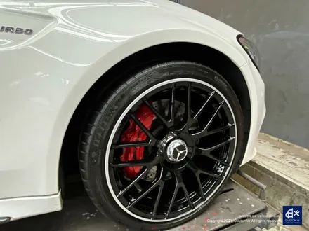 벤츠 C63 AMG 블랙 실버 투톤 유광 휠도색 + 레드 캘리퍼 도색 / 용인 처인구