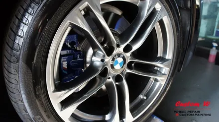 BMW 520D M에어로다이나믹프로의 휠이라면 고스트크롬 휠도색이 딱입니다(FEAT. 블루캘리퍼도색). / 용인 처인구