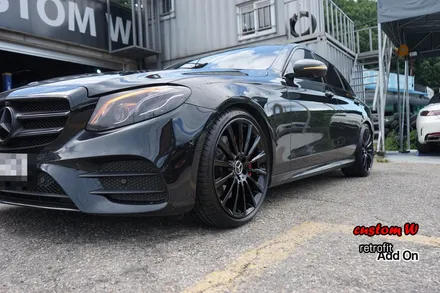 W213 벤츠 E300 블랙유광 휠도색 + AMG 레드 캘리퍼도색. / 용인 처인구