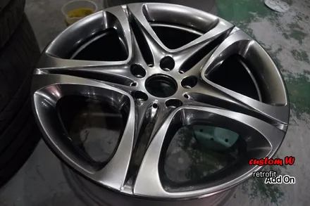 BMW 640D 블루와 레드 캘리퍼도색, 고스트크롬 휠도색. / 용인 처인구