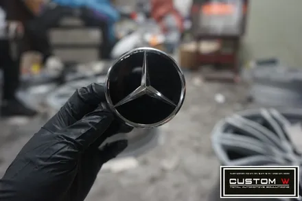 벤츠 A45 AMG 레드 캘리퍼도색, 블랙유광 휠도색. / 용인 처인구