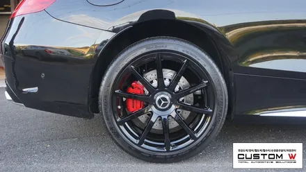 벤츠 C217 S63AMG 쿠페 더욱 강력한 퍼포먼스 스타일링을 위한 블랙유광 휠도색, 레드 캘리퍼도색. / 용인 처인구